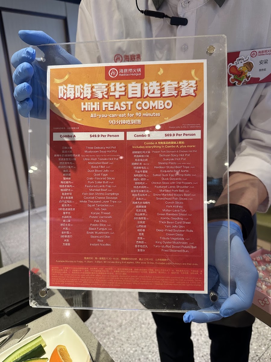 Menu Haidilao Hotpot Box Hill-4